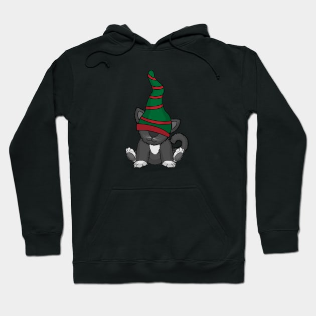 My Cat Max All Dressed Up For Christmas Hoodie by Greylady2016